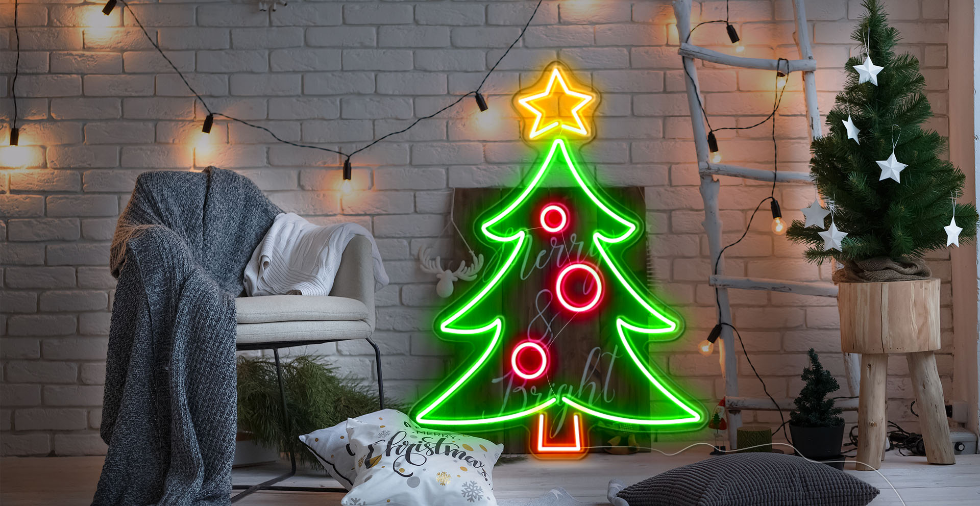 christmas tree neon sign