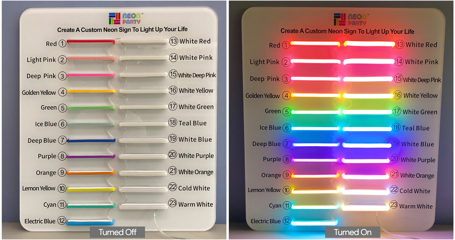 choose neon light sign color