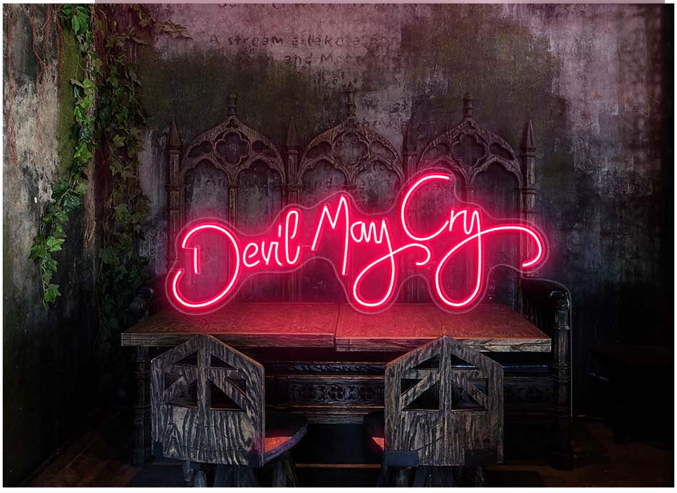 devil may cry neon sign