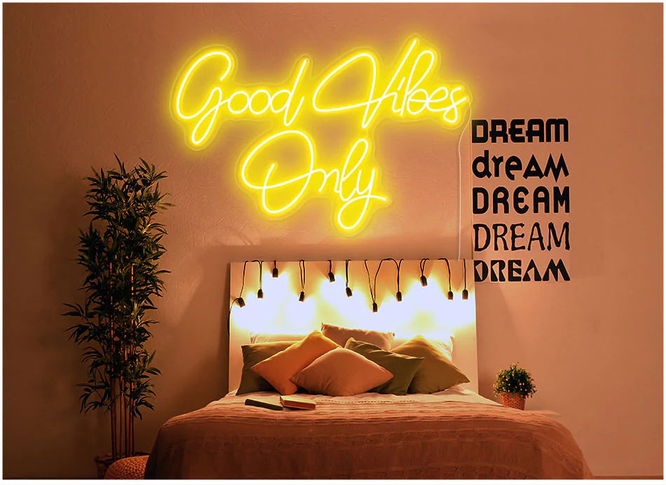 good vibes only neon sign