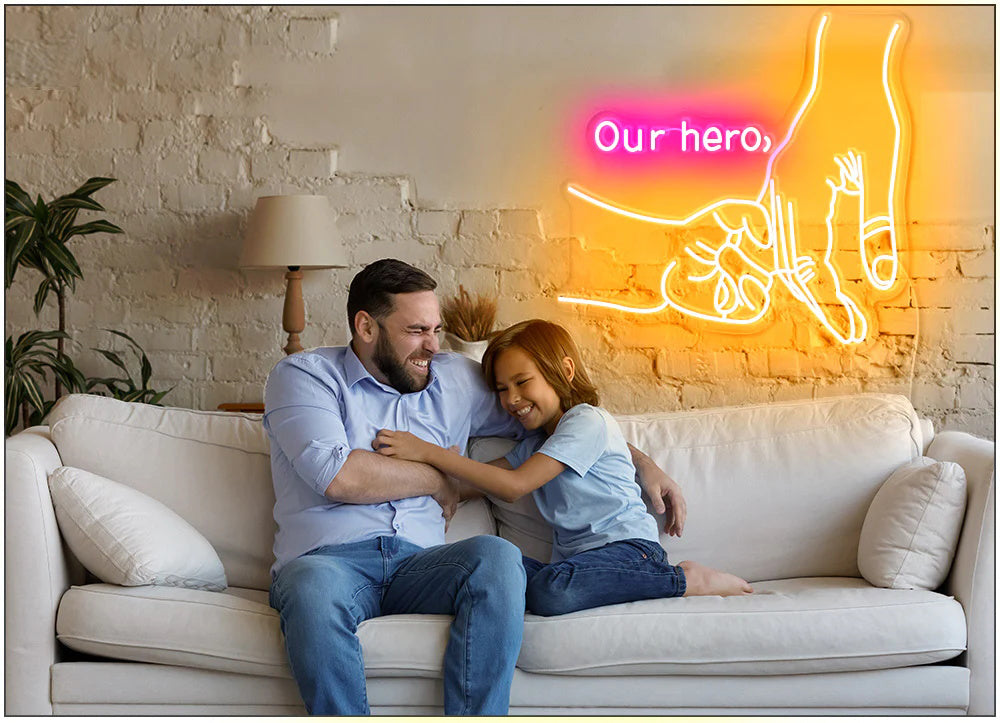 OUR HERO personalized neon lighting
