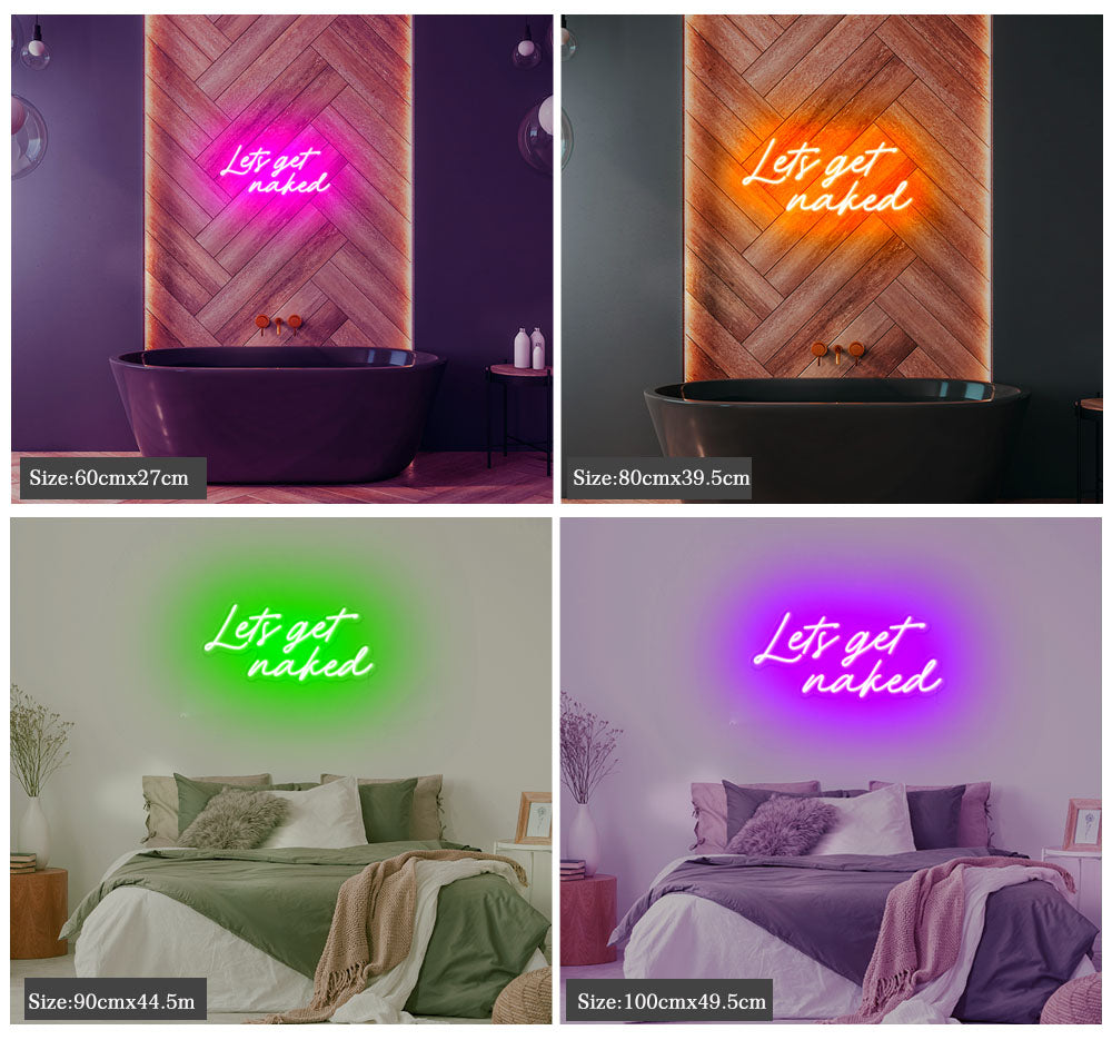 lets get naked neon wall decor