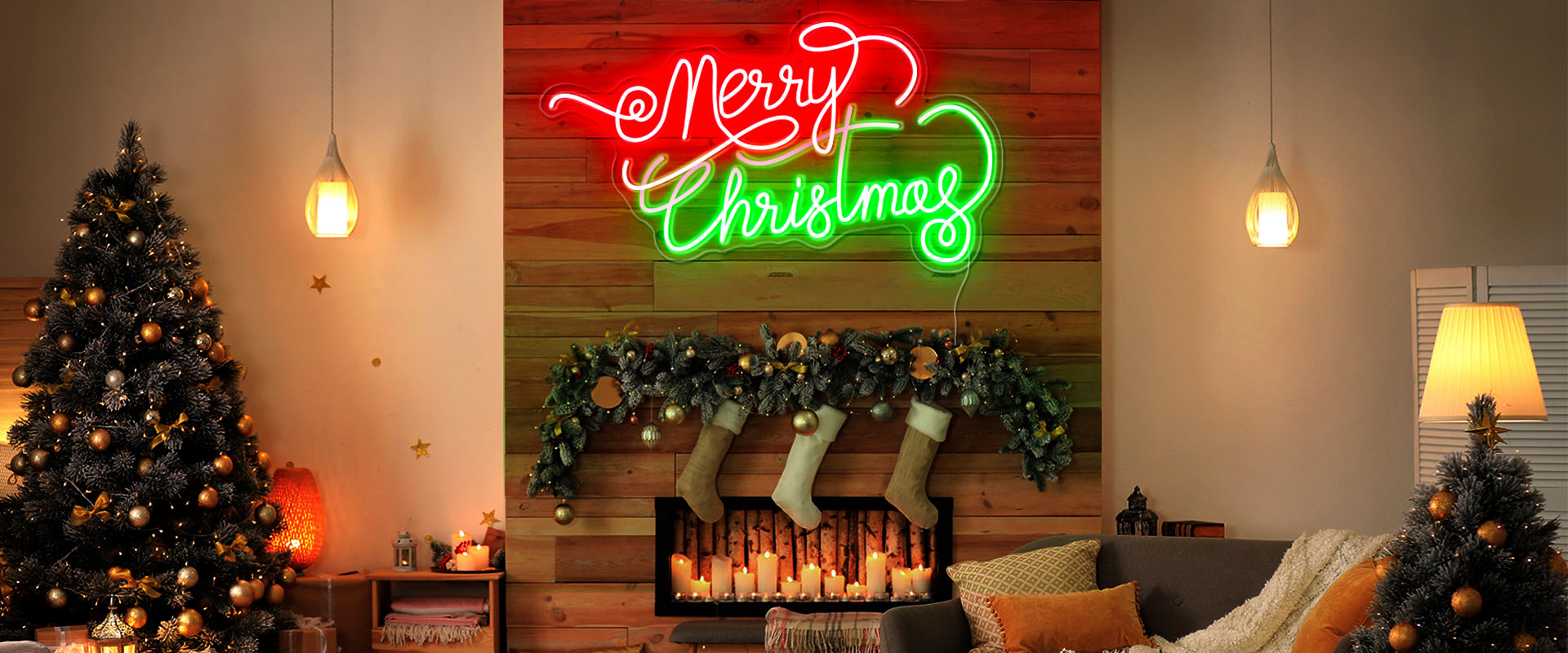 creative christmas neon light