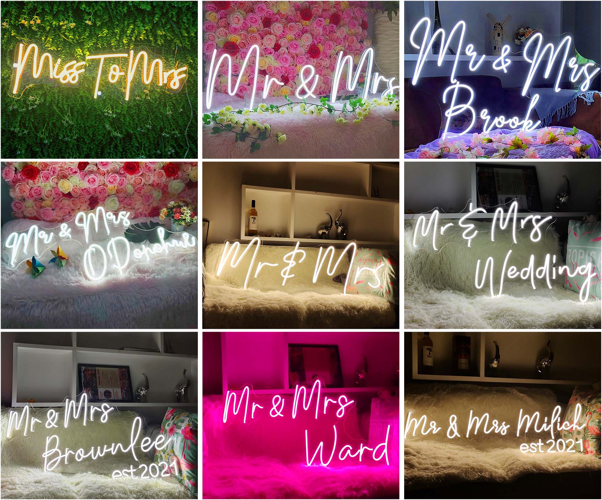 miss to mrs neon wedding sign