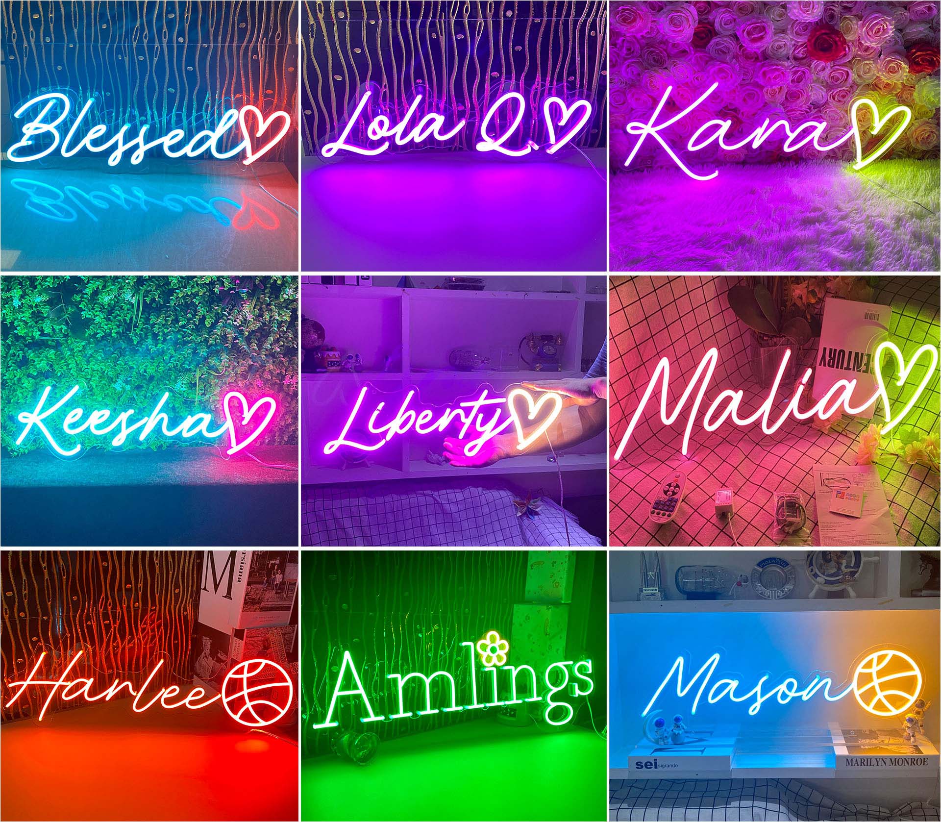 custom name neon sign