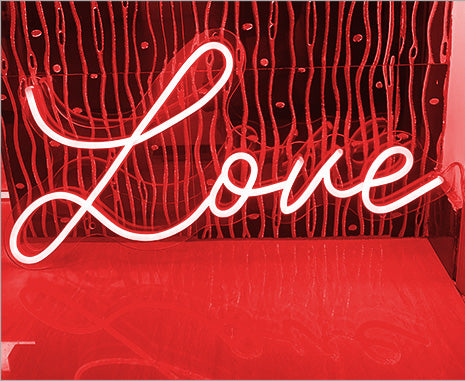 red neon sign