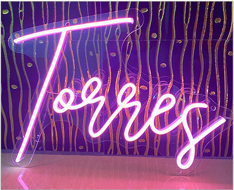 light pink neon sign