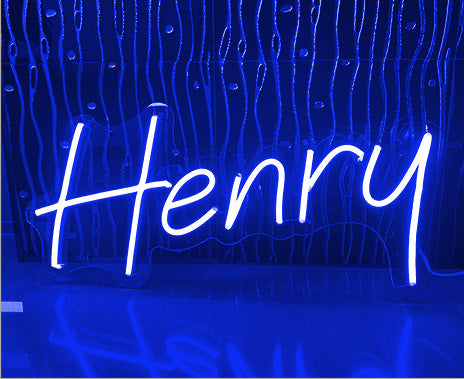blue neon sign
