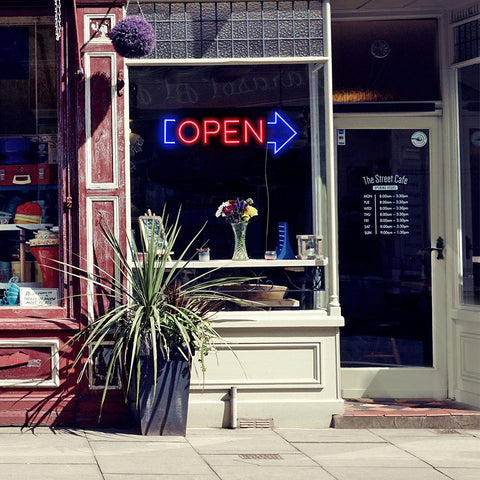 open sign