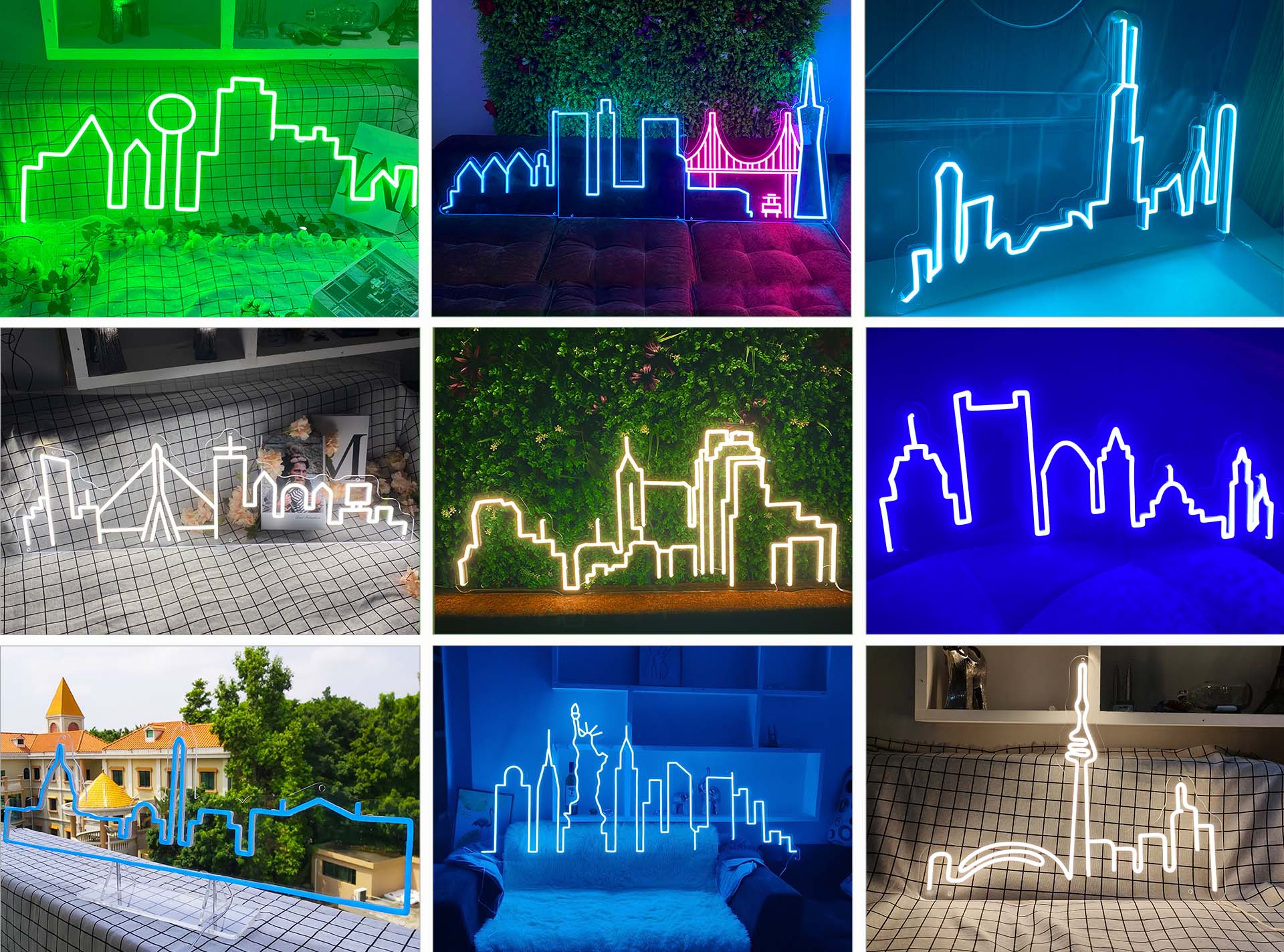 skyline neon light sign