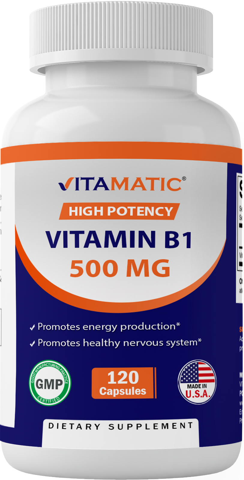 Vitamin B1 (Thiamine) 500mg, 120 Capsule