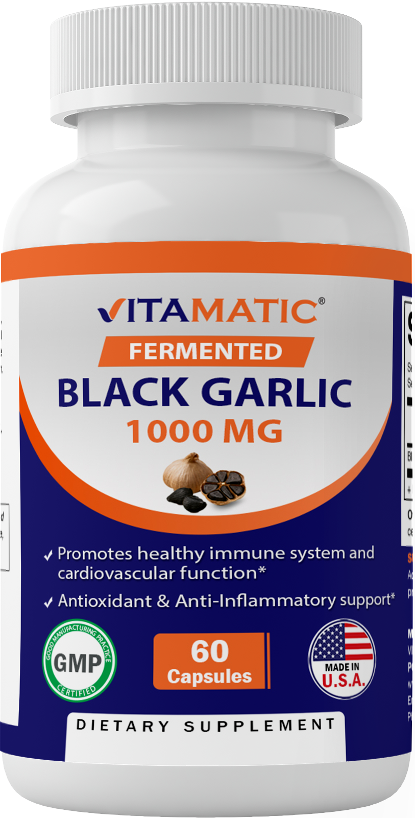 Fermented Black Garlic Extract 1000 mg 60 Capsules