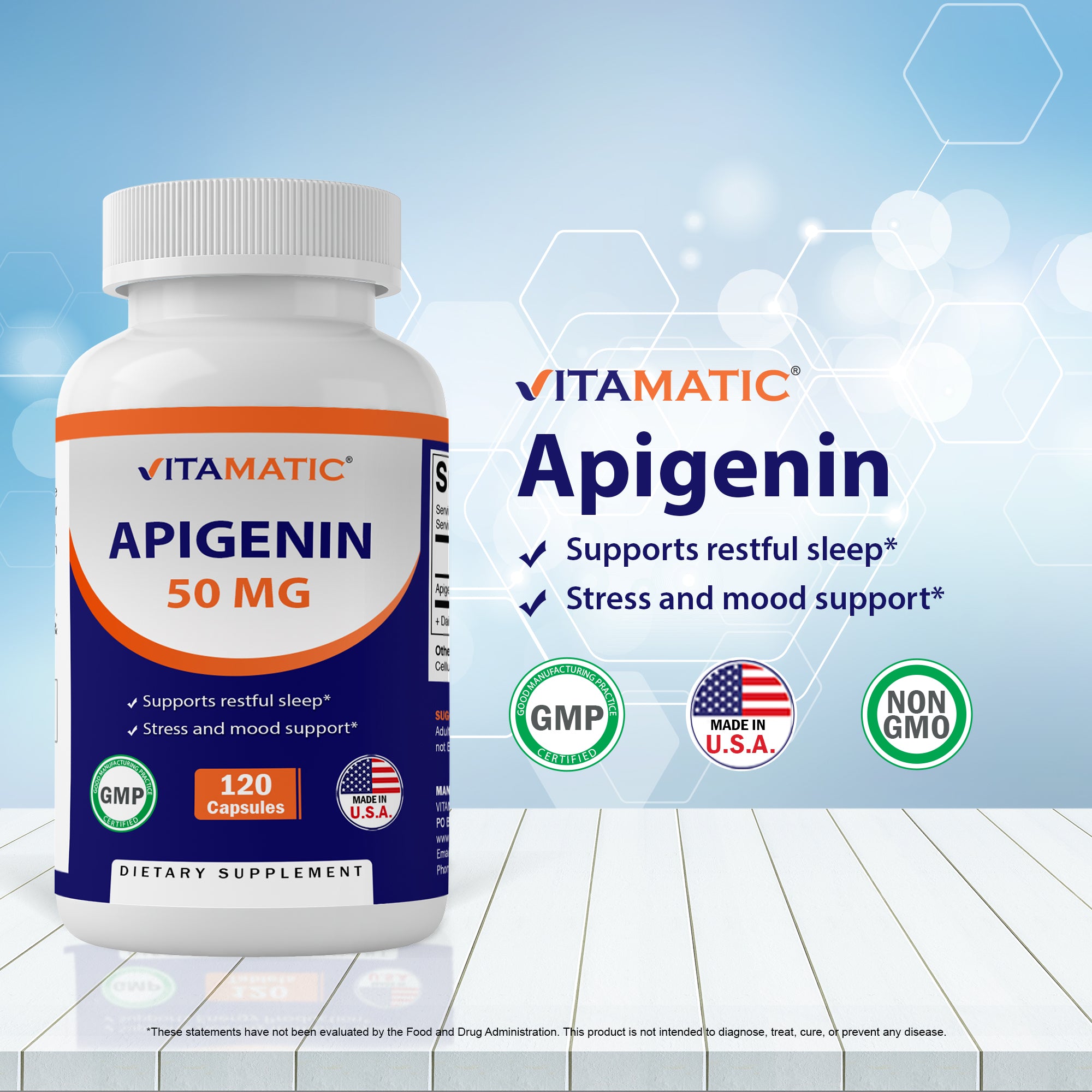 Apigenin 50 mg 120 Vegetarian Capsules