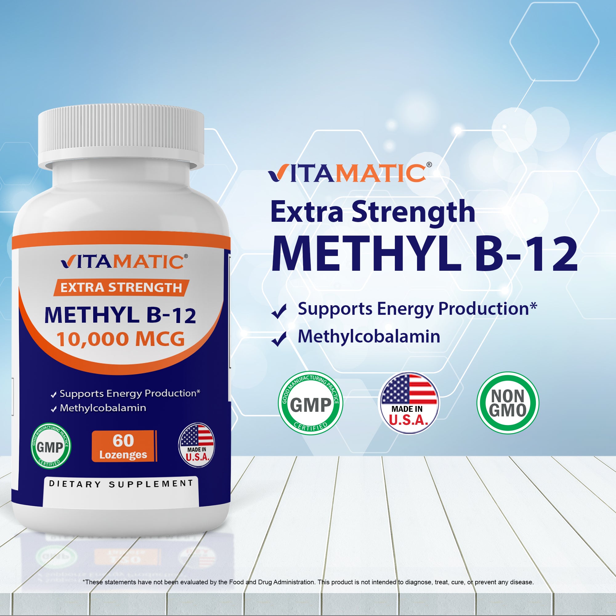 Methyl B12 (Methylcobalamin) 10,000 mcg 60 Lozenges