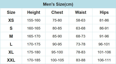 Genshin Impact Alhaitham Cosplay Costume Size Chart
