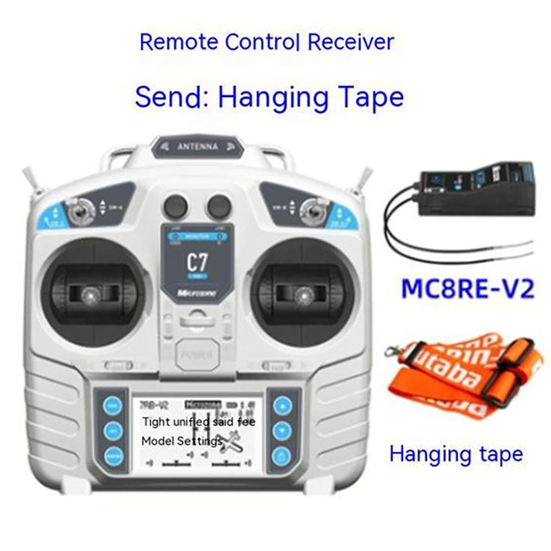 MicroZone MC7 Mini V2 2.4G Controller Transmitter with MC8RE V2 Receiver Radio System for RC Aircraft Drones Multirotor Helicopters