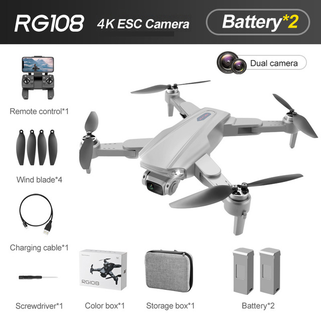 NEW Drone RG108 MAX GPS 4K Dual HD Camera FPV 3Km Aerial Photography Brushless Motor Quadcopter