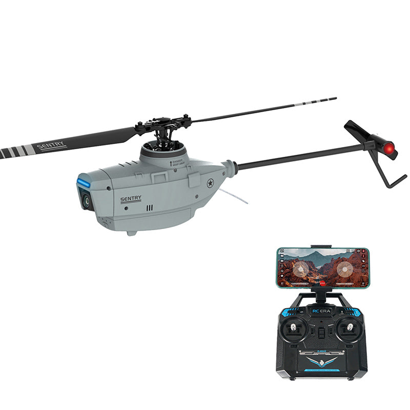 RCERA C127 RC Helicopter 2.4G 4CH 6-Axis Gyro Altitude Hold Optical Flow Localization Flybarless RTF Sentry Helicopter 720P Drone