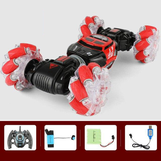 4WD RC Stunt Car Watch Control Gesture Induction Deformable Electric RC Drift Car Toy with LED Light