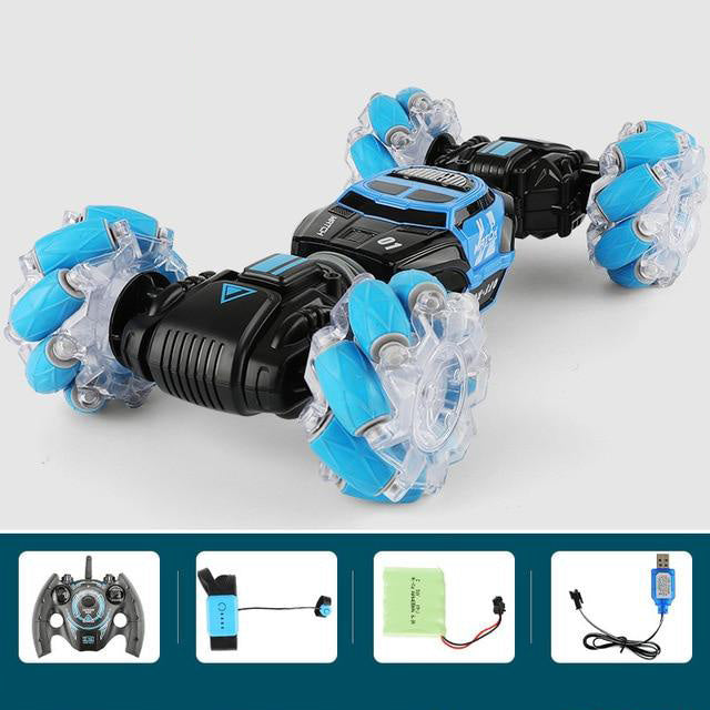 4WD RC Stunt Car Watch Control Gesture Induction Deformable Electric RC Drift Car Toy with LED Light