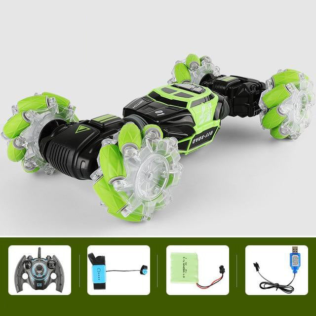 4WD RC Stunt Car Watch Control Gesture Induction Deformable Electric RC Drift Car Toy with LED Light