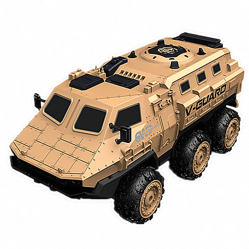 Military Truck Armored Vehicle RC Car 1/16 6WD Army Armored All Terrain Off-Road Truck