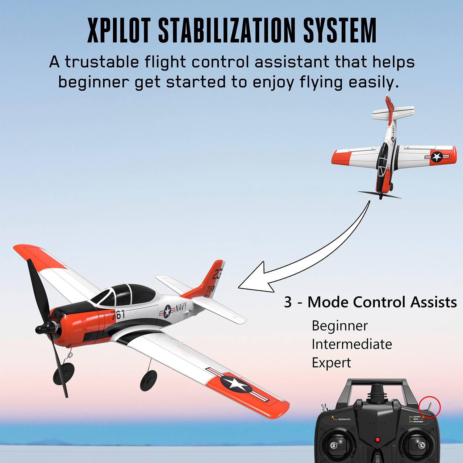 RC Plane Volantex T28 2.4GHz 4CH 6-Axis One Key U-Turn Aerobatic Xpilot Stabilization System Plane Toy