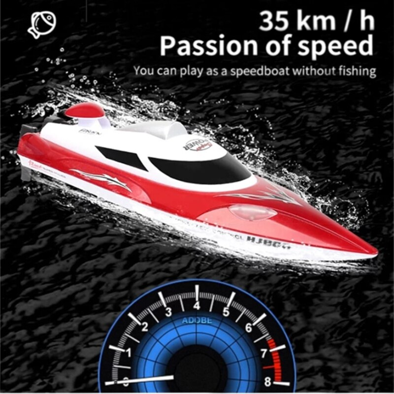 RC Boat HJ809 High Speed RC Fishing Trawler Boat 40 KM/H 2.4GHz Capsizing Reset Anti jamming Protection