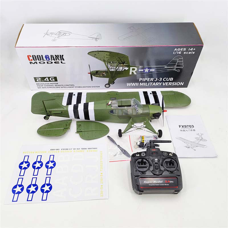 RC Plane 1/16 World War II large Size Aircraft Model J3 Brushless 4 Channel 6-axis Stabilized 3d Fixed-wing Aircraft Toy