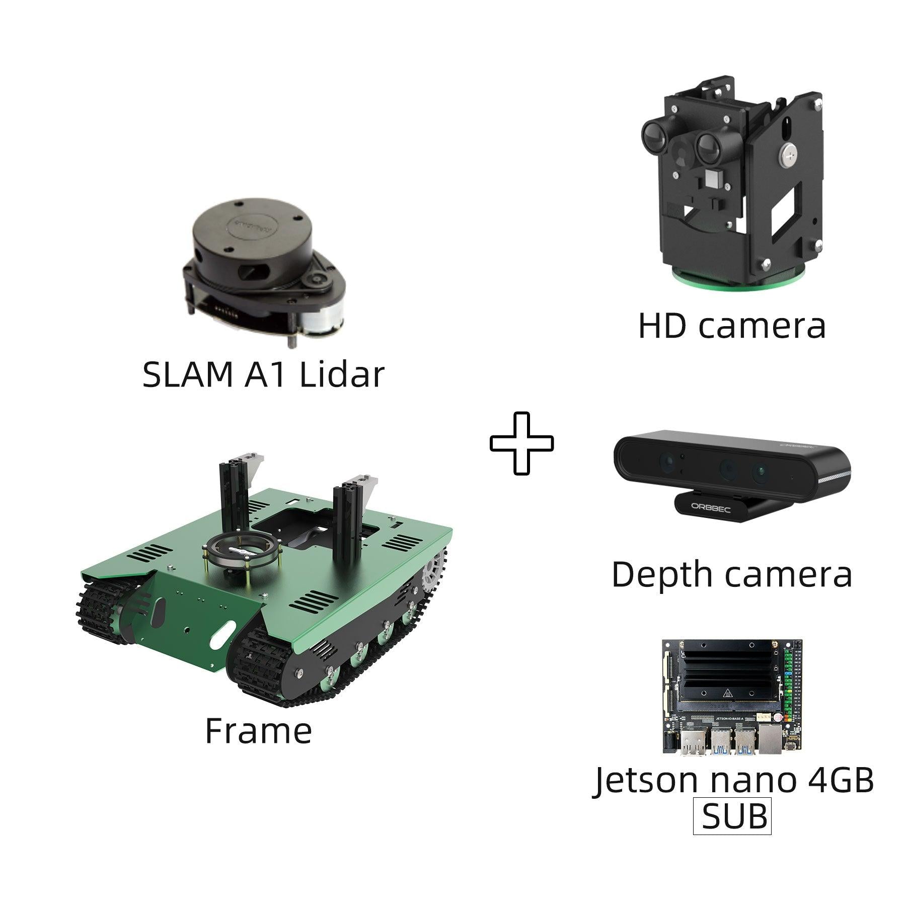 Yahboom ROS Transbot STEM Education Python Programming Robot with Lidar Depth camera for Jetson NANO 4GB(B01/SUB)