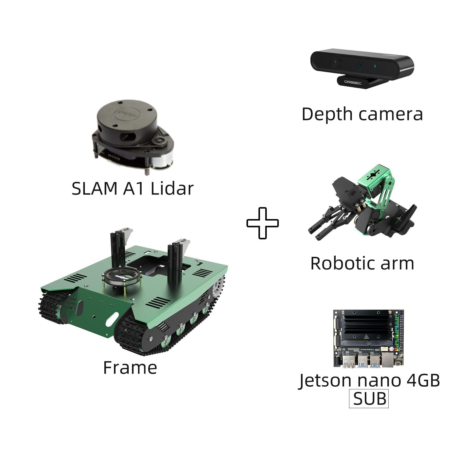 Yahboom ROS Transbot STEM Education Python Programming Robot with Lidar Depth camera for Jetson NANO 4GB(B01/SUB)