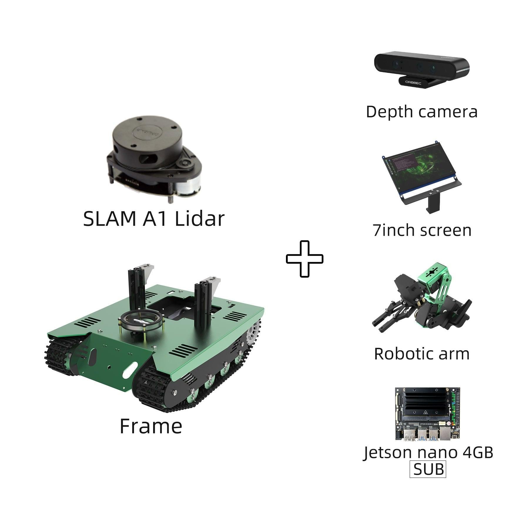 Yahboom ROS Transbot STEM Education Python Programming Robot with Lidar Depth camera for Jetson NANO 4GB(B01/SUB)