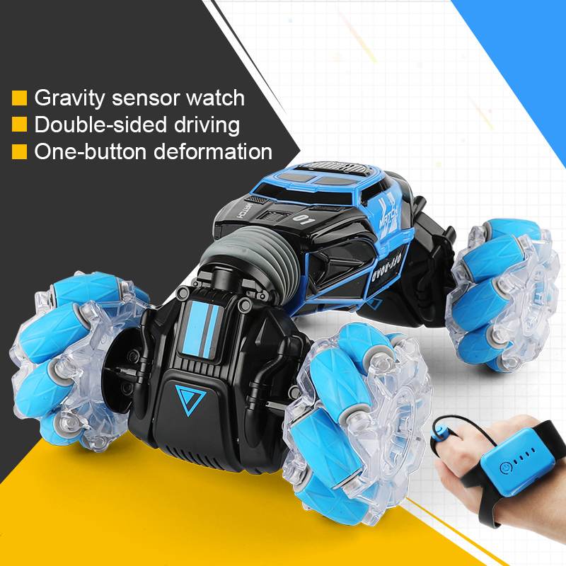 4WD RC Stunt Car Watch Control Gesture Induction Deformable Electric RC Drift Car Toy with LED Light