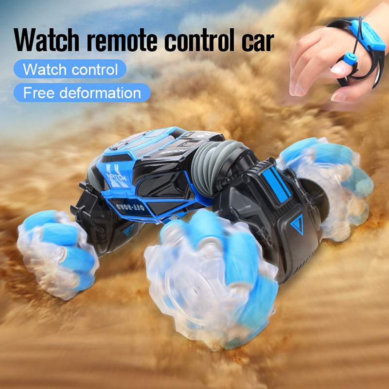 4WD RC Stunt Car Watch Control Gesture Induction Deformable Electric RC Drift Car Toy with LED Light