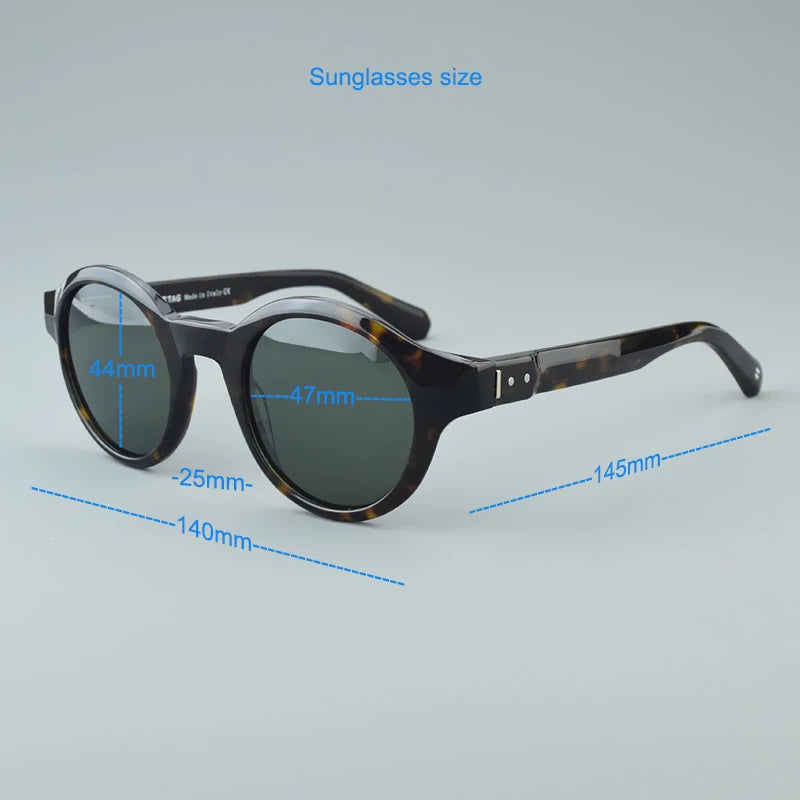 Round new Brand vintage Polarized Sunglasses Men Women Sunglass Driving Sun glasses UV400 Fashion Male Acetate Female Glasses