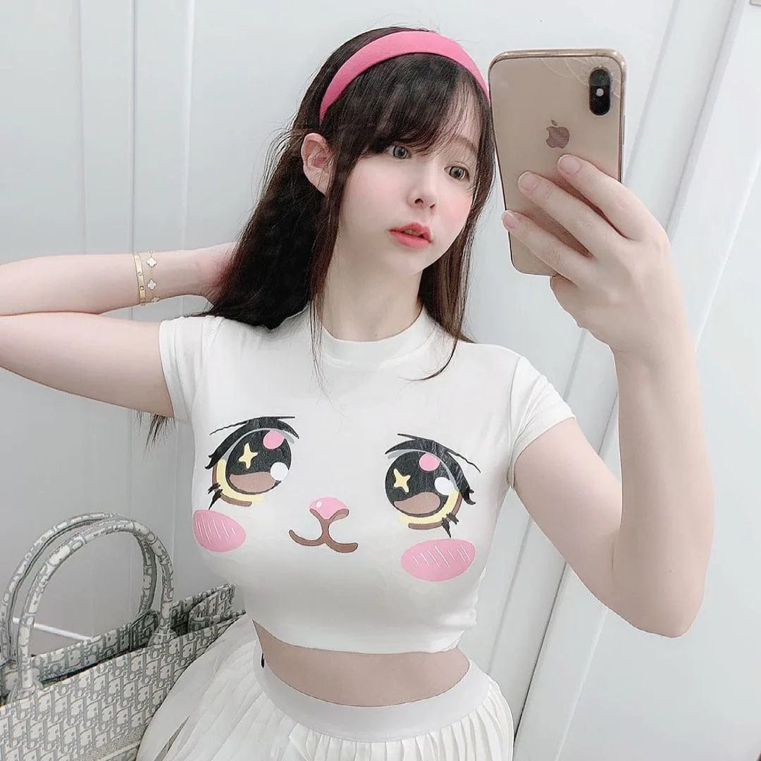 Anime Graphic T Shirt Crop Top
