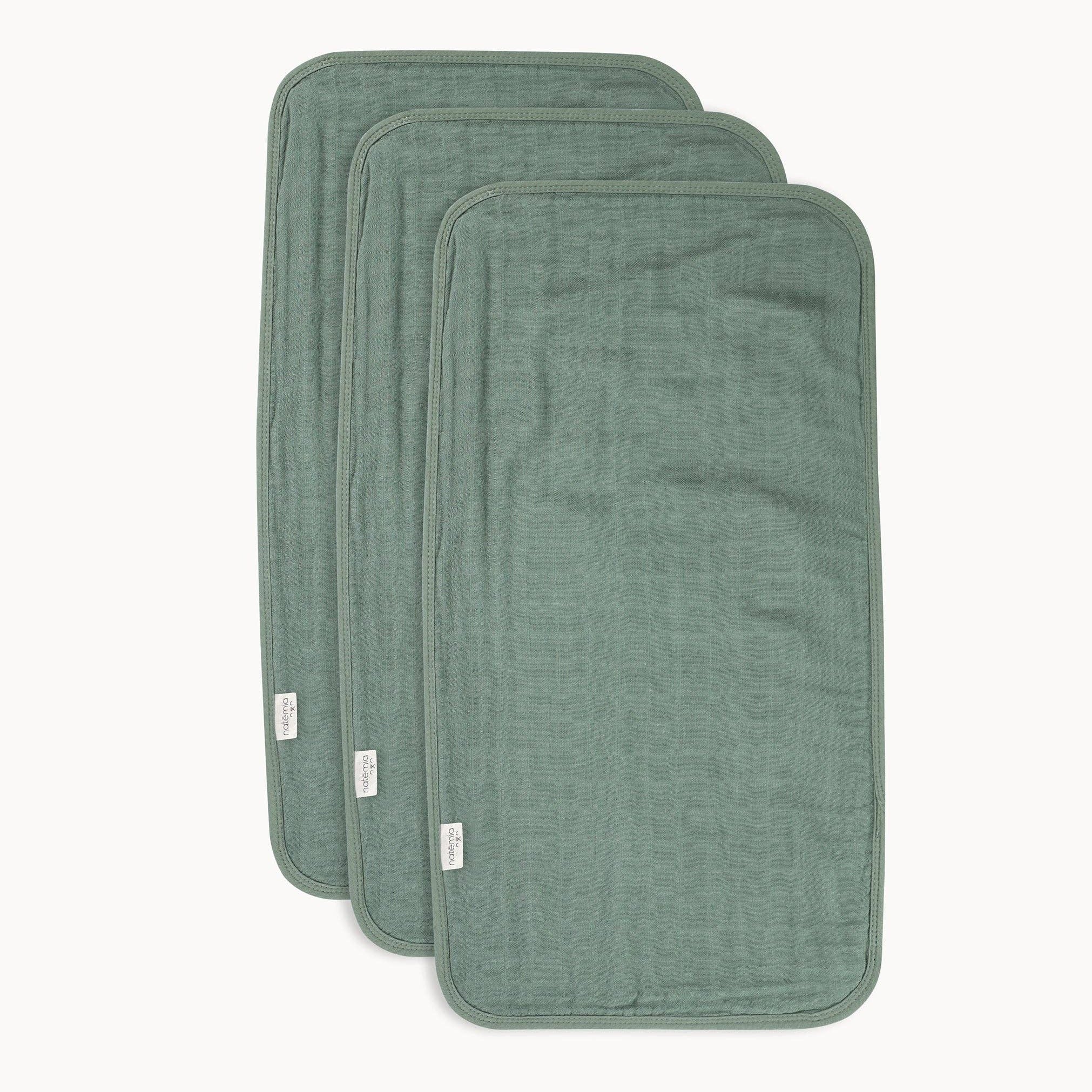 Muslin Bamboo Burp Cloths: Sage