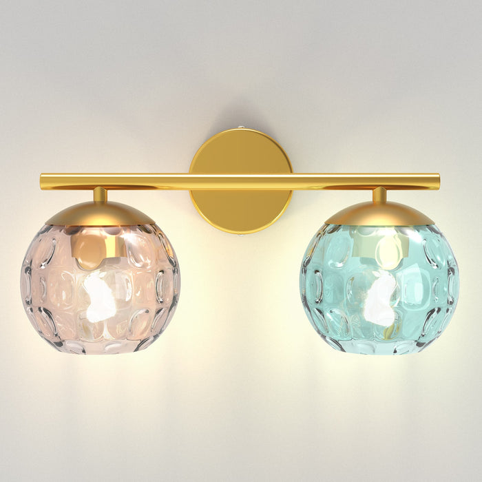 Hymela C04 Globe Vanity Wall Sconce with Colorful Lampshade Glass lampshades