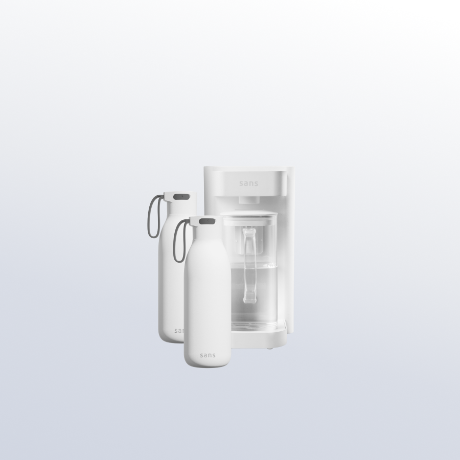 Bundle: Sans Water Purifier + Two Self-Cleaning Water Bottles
