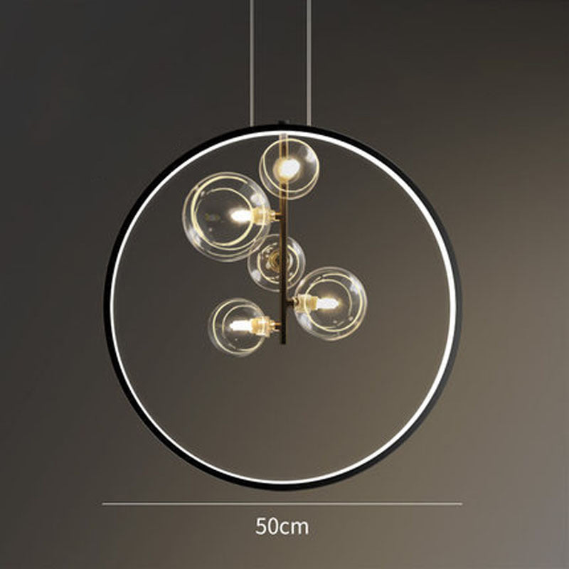 Nordic Bubble Glass Pendant Lamps with Ring