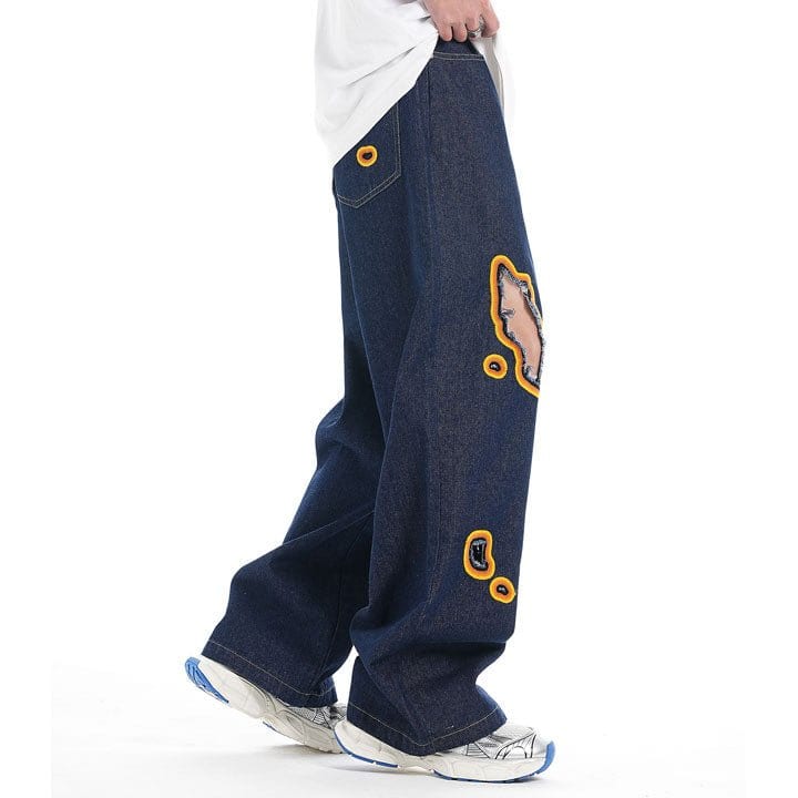 LEMANDIK? Baggy Straight Leg Jeans Flame