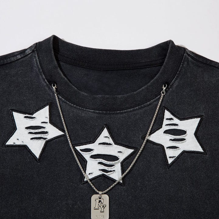 LEMANDIK? Black Star T-shirt with Chain