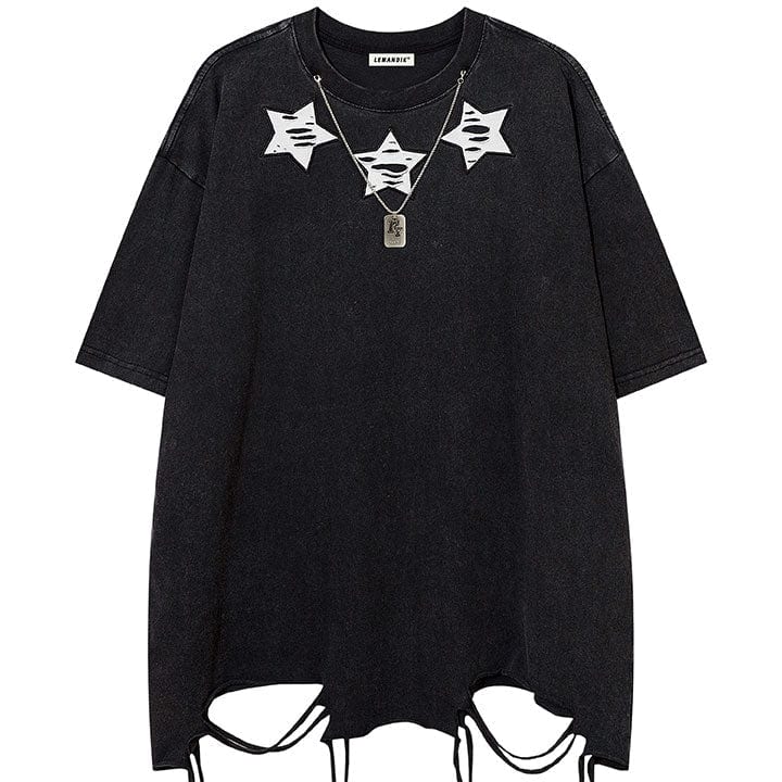 LEMANDIK? Black Star T-shirt with Chain