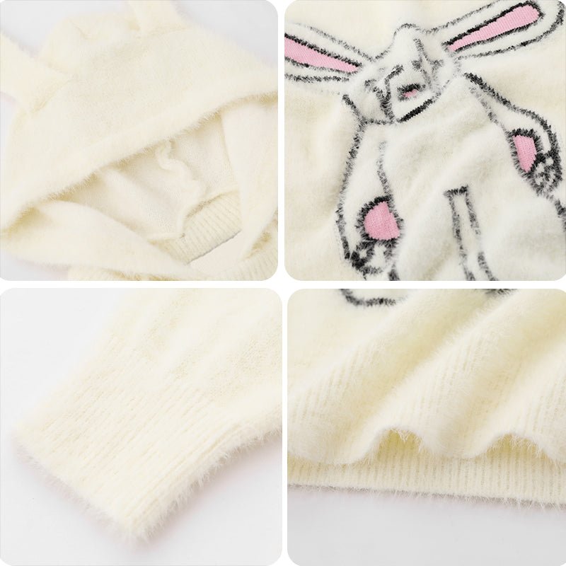 Lemandik? Fluffy Rabbit Mohair Sweater with Ears