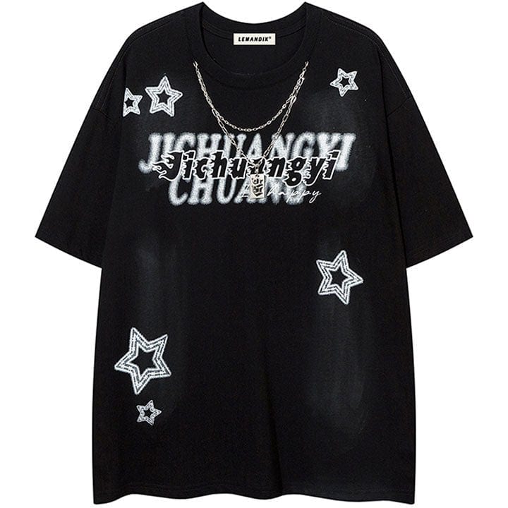 LEMANDIK? Summer Graphic T-shirt Star Print