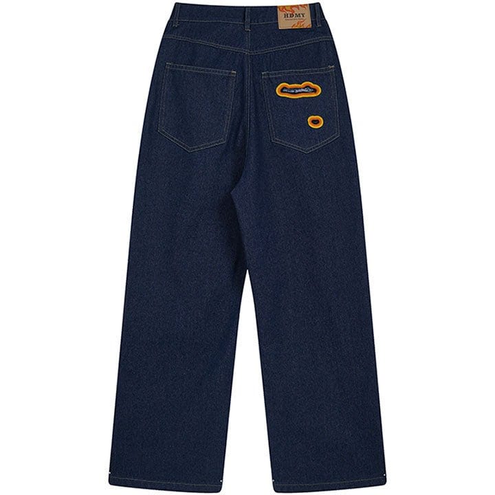 LEMANDIK? Baggy Straight Leg Jeans Flame