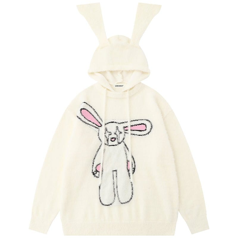 Lemandik? Fluffy Rabbit Mohair Sweater with Ears