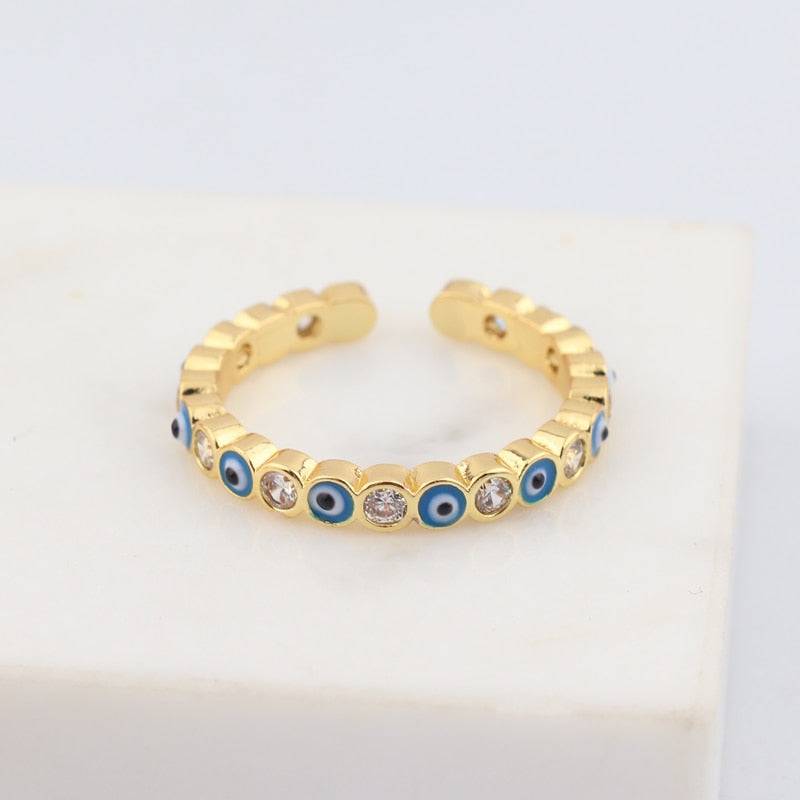 Rainbow Evil Eye Ring