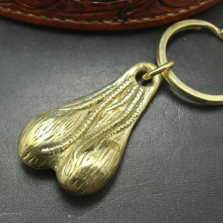 Solid Brass Balls Keychain