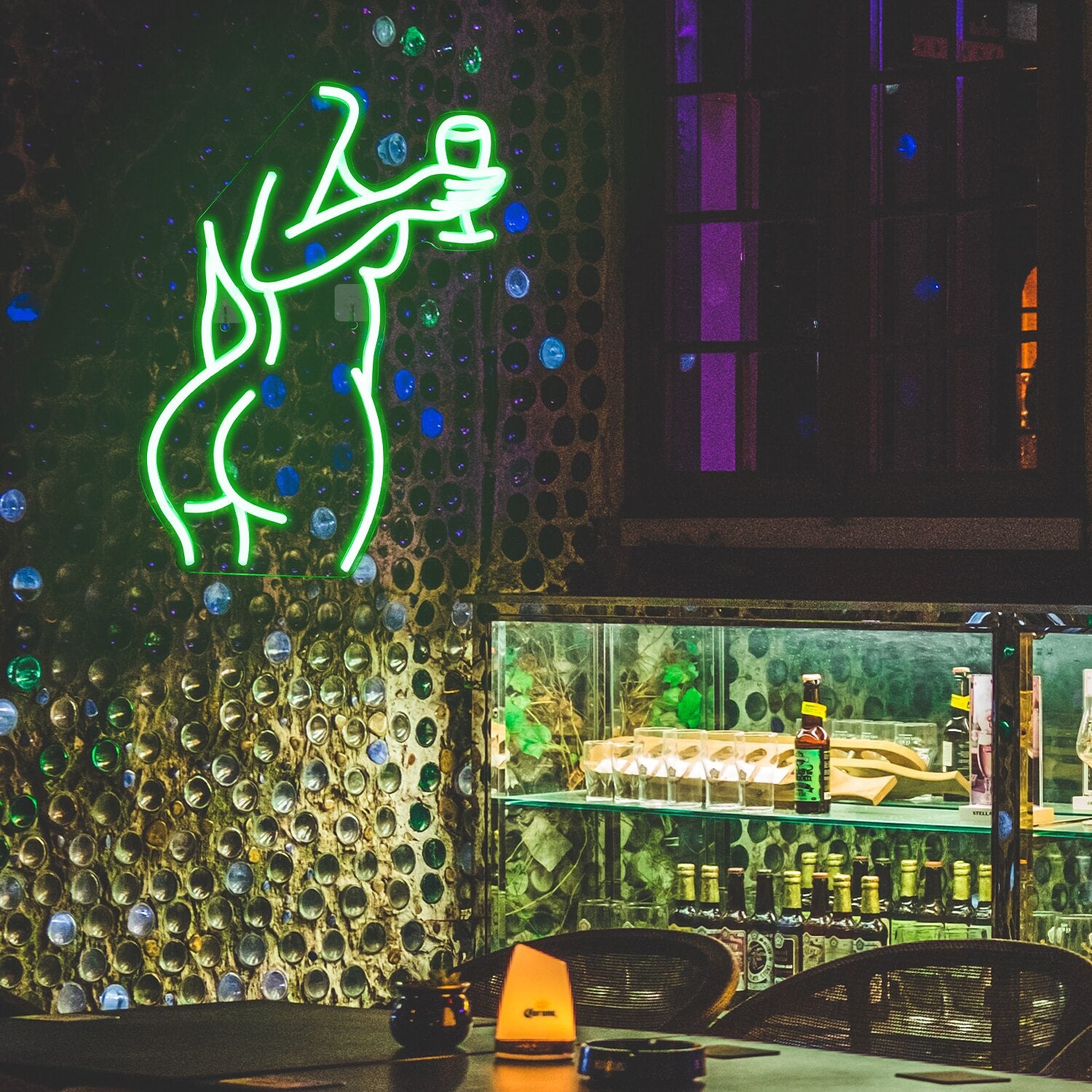 Nude With Wine Neon Light